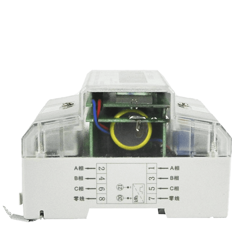 Sistema de submedición Caja de medidor transparente Medidor de carril DIN trifásico de cuatro módulos
